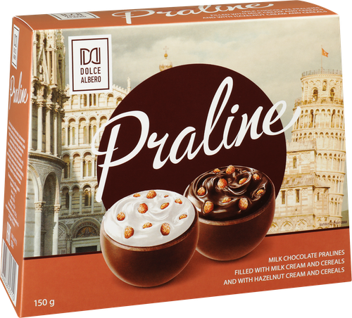 Набор конфет DOLCE ALBERO из молочного шоколада с мягкими начинками, 150г, вид