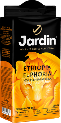 Кофе молотый JARDIN Эфиопия Эйфория жаренный, 250г, крупный план