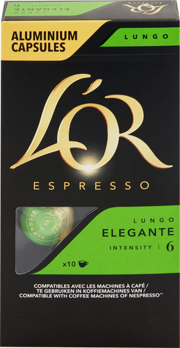 Кофе молотый в капсулах L'OR Espresso Lungo Elegante натуральный жареный, 10кап, фото