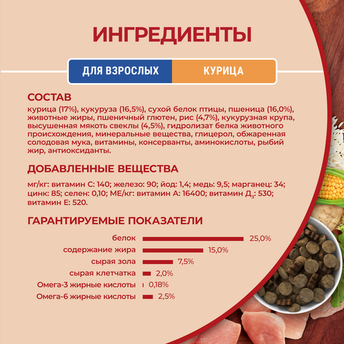 Корм сухой для взрослых собак PURINA ONE Курица, для средних и крупных пород, 1,8кг, фото