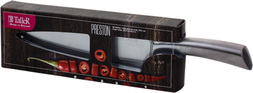 Нож поварской TALLER Preston 20см, нержавеющая сталь Арт. TR-99055, крупный план