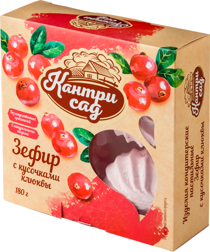 Зефир КАНТРИ САД с кусочками клюквы, 180г, изображение
