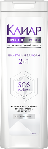 Шампунь против перхоти для волос КЛИАР Антибактериальный эффект, 380мл, изображение