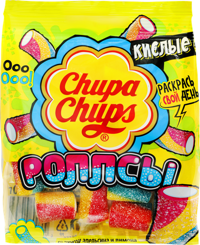 Мармелад жевательный CHUPA CHUPS Роллсы, 70г, крупный план