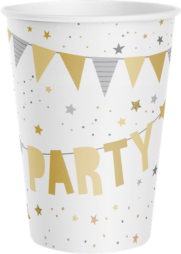 Стаканы одноразовые Party 250мл бумажные, с тиснением Арт. СТКМ, 6шт, фото
