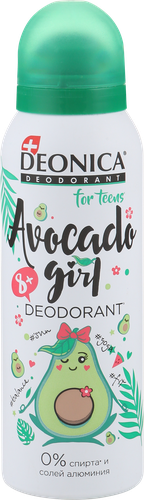 Дезодорант-спрей подростковый DEONICA For teens Avocado Girl, 125мл, вид