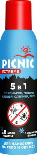 Аэрозоль от комаров PICNIC Extreme 5в1, 150мл, крупный план