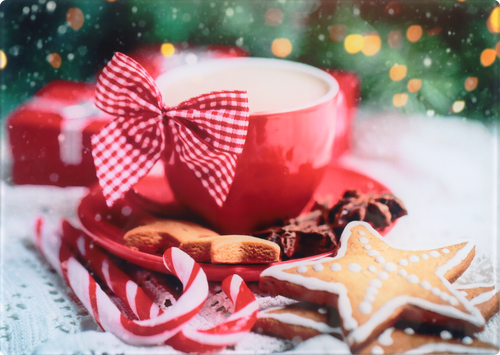 Доска разделочная HOMECLUB Festive 25х18см, прямоугольная, стекло Арт. ZGS-cut9, детальное фото