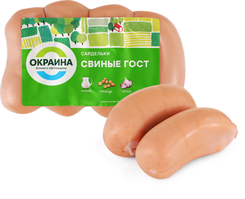 Сардельки ОКРАИНА Свиные, категория Б, весовые, фото