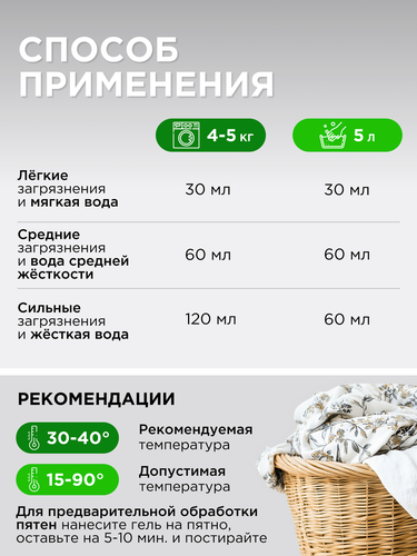 Гель для стирки SYNERGETIC 2в1 концентрированный универсальный биоразлагаемый, 5л, крупный план