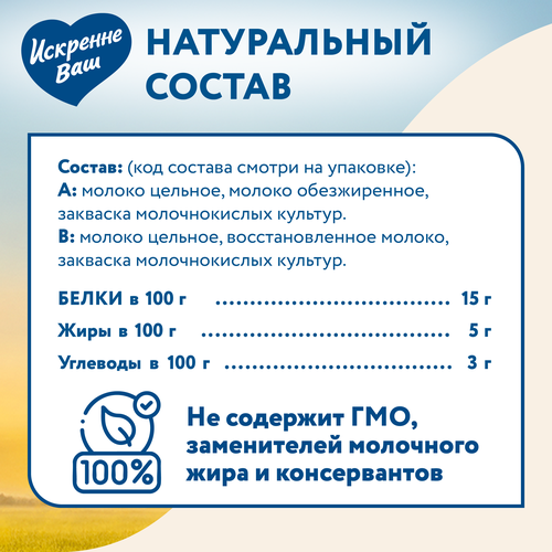 Творог рассыпчатый ИСКРЕННЕ ВАШ 5%, без змж, 500г, изображение