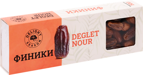 Финики сушеные с косточкой DELIGHT SEASON стандартные, сорт Деглет-Нур, 
500г, фото