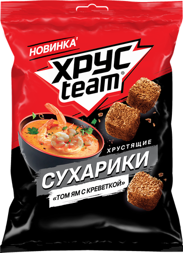 Сухарики ржано-пшеничные ХРУСTEAM Том Ям с креветкой, 40г, детальное фото