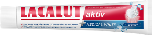 Зубная паста LACALUT Aktiv Medical White, от воспаления и кровоточивости десен, 75мл, детальное фото