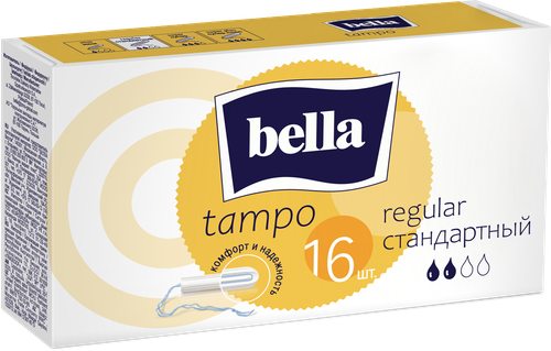Тампоны BELLA Tampo Regular без аппликатора, 16шт, крупный план