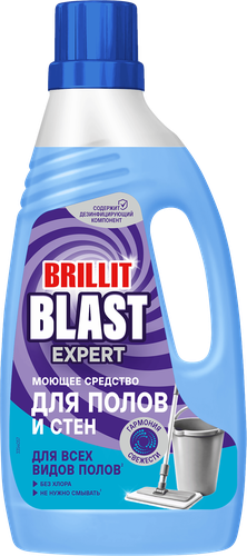 Средство для мытья полов и стен BRILLIT BLAST Гармония свежести, дезинфицирующее, 1л, детальное фото