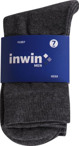Носки мужские INWIN р. 25–29, черные, темно-серый меланж, синие, Арт. SMS101, 7пар, изображение