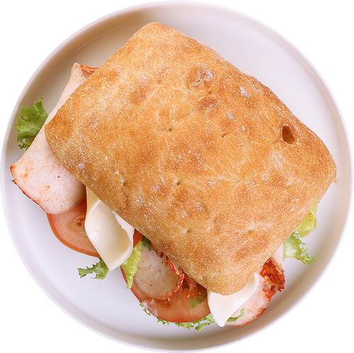Брускетта с сочным куриным филе и соусом цезарь ЛЕНТА FRESH, 250г, картинка