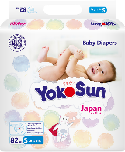 Подгузники YOKOSUN S до 6кг, 82шт, фотография