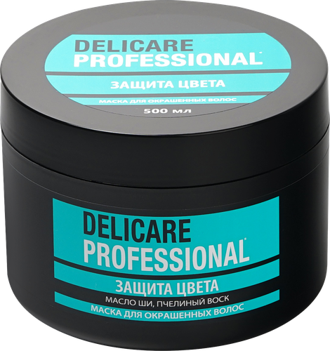 Маска для окрашенных волос DELICARE Professional Пчелиный воск, 500мл, крупный план