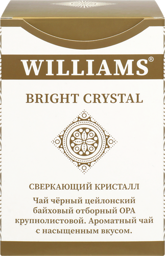 Чай черный WILLIAMS Bright Crystal OPA отборный цейлонский, крупнолистовой, 100г, фотография