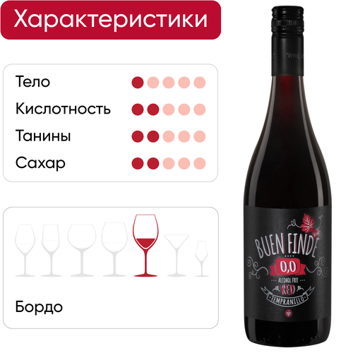 Напиток безалкогольный BUEN FINDE Red красный, 0.75л, фото