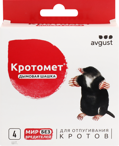 Средство от кротов и грызунов AVGUST Кротомет, дымовая шашка, 4х30г, детальное фото