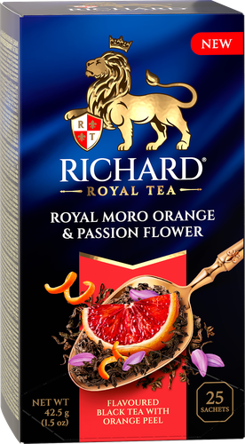 Чай черный RICHARD Royal Moro orange&Passion flower, 25пак, крупный план