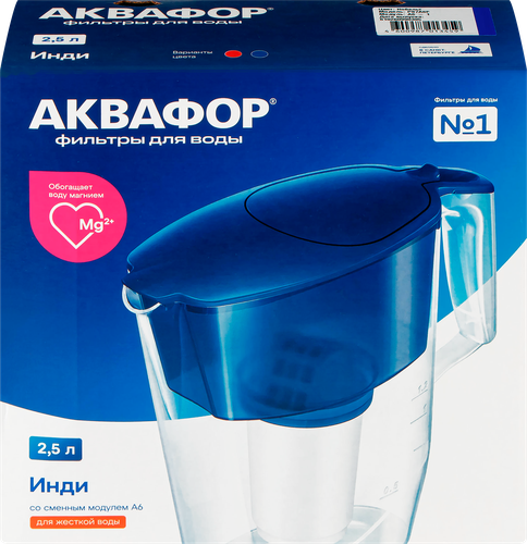 Фильтр-кувшин АКВАФОР Инди А6, крупный план
