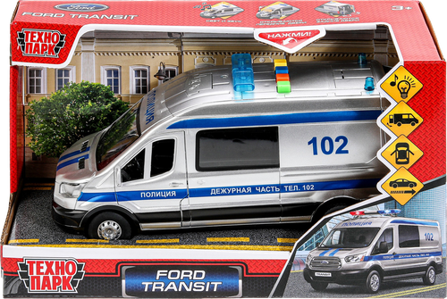 Машина ТЕХНОПАРК Ford Transit, пластик 22,5см, со световыми и звуковыми эффектами, в ассортименте, изображение