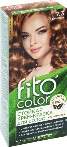 Крем-краска для волос ФИТОКОСМЕТИК Fitocolor, тон 7.3 Карамель, 115мл, изображение