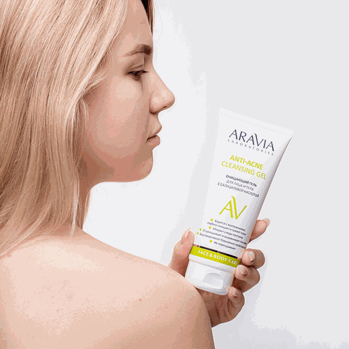 Гель для лица и тела ARAVIA LABORATORIES Anti-Acne Cleansing очищающий с салициловой кислотой, 200мл, картинка