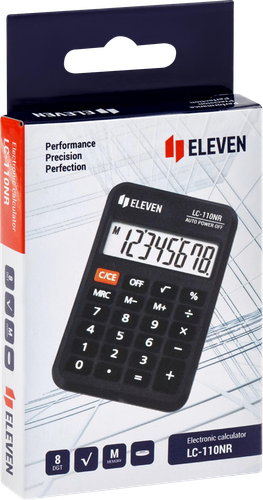 Калькулятор карманный ELEVEN LC-110NR, 8 разрядов, 5,8х8,8х1,1см, черный, фото