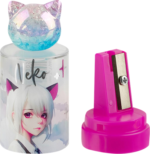 Точилка MESHU Neko, пластиковая, 1 отверстие, в ассортименте, фото