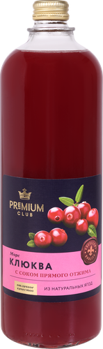 Морс PREMIUM СLUB Клюквенный, 0.98л, крупный план