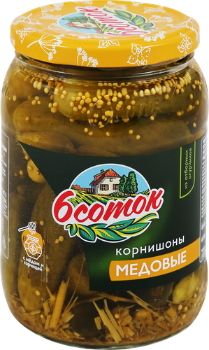 Корнишоны 6 СОТОК Медовые, 720мл, фото