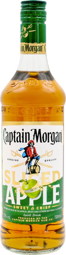 Напиток спиртной CAPTAIN MORGAN Sliced Apple на основе рома, 0.7л, крупный план