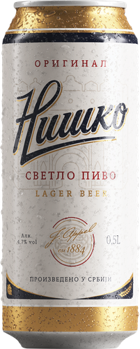 Пиво светлое NISKO Lager фильтрованное пастеризованное 4,7%, 0.5л, картинка