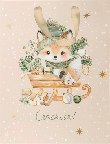 Пакет подарочный CITY HOME TRADE Christmas Woodland 41х31х10см, детальное фото