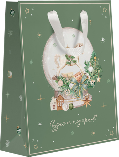 Пакет подарочный CITY HOME TRADE Christmas Woodland 41х31х10см, фотография