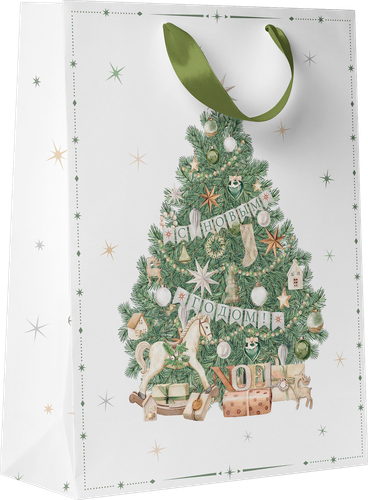 Пакет подарочный CITY HOME TRADE Christmas Woodland 41х31х10см, картинка