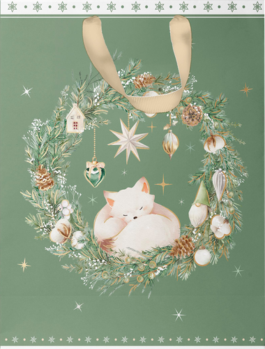 Пакет подарочный CITY HOME TRADE Christmas Woodland 41х31х10см, крупный план