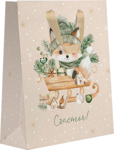 Пакет подарочный CITY HOME TRADE Christmas Woodland 41х31х10см, вид