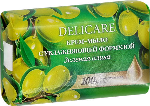 Крем-мыло DELICARE Sensitive care Зеленая олива, увлажнение, 90г, фото