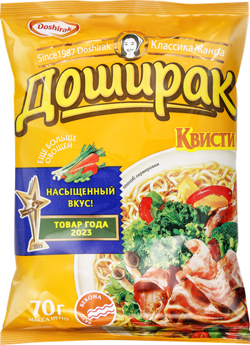 Лапша DOSHIRAK Квисти со вкусом бекона, 70г, фотография