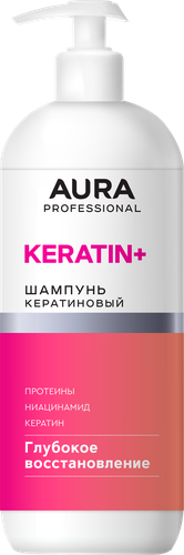 Шампунь AURA Professional Глубокое восстановление, кератин, 1л, картинка