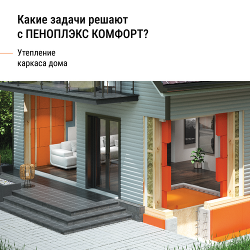 Экструзионный пенополистирол XPS ПЕНОПЛЭКС КОМФОРТ 1185х585х100 мм 0,69 м², крупный план