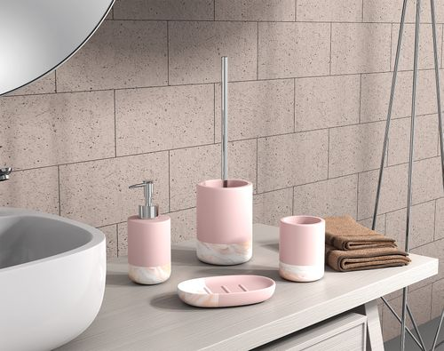 Стакан настольный розовый керамика TRENDY, изображение