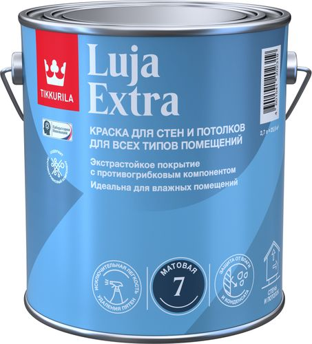 Краска Tikkurila/Tikkivala LUJA EXTRA БАЗА A матовая 2,7 л, фотография