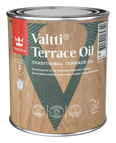 Масло Tikkurila/Tikkivala Valtti Terrace Oil бесцветное 0,9 л, вид